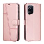 Per OPPO Trova X5 Pro Stitching Calf Texture Fibbia Cassa del telefono in pelle (rosa)