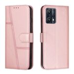 Per OPPO RealMe 9 Pro / Realme V25 cuciture custodia in polpaccio in pelle di cuoio della fibbia (rosa)