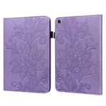 Custodia in tavoletta in pelle in pelle di rilievo fiore di pizzo per Samsung Galaxy Tab A8 10.5 2021 (viola)