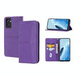 Per OPPO RENO7 SE 5G Texture Texture Cuciture Magnetic PU Custodia in pelle PU (viola)