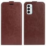 Per Samsung Galaxy M23 5G R64 texture singola custodia in pelle flip verticale (marrone)