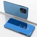 Per OPPO Trova la custodia in pelle flip orizzontale a specchio placcato X5 con supporto (blu)