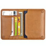 Portafoglio da uomo Bowhide Passport Bag Biglietto Titolare Porta carte multifunzionale (Brown)
