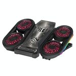 Radiatore del laptop ad effetto di illuminazione RGB NUOXI Q6 con supporto per telefono (rosso)
