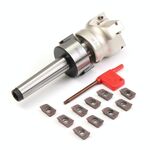 Set di lama di fresatura a gambo (supporto per utensili da fresatura MT2-FMB22 + 50 Cutter + 10 coltelli)