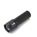 2 pezzi Torcia a LED a LED a tre velocità Mini Torcia in alluminio (nero)