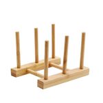 Supporto per dischi multiuso per ciotole, scolapiatti da cucina, portaoggetti in bambù, strato (specifiche): 2 griglie