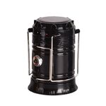 Lampada a LED Lampada solare ricaricabile Lampada da campeggio Strappeabile Lanterna multifunzionale, supporto USB USB, spina UE (nero)