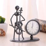 2 Pz in ferro in acciaio inox piccolo tavolo da tavolo retrò personalità orologio regalo di compleanno (c62 cento orologio)