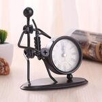 2 Pz in ferro in acciaio inox piccolo orologio da tavolo retrò personalità orologio regalo di compleanno (c69 sassofono orologio)