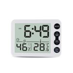 Termometro interni multifunzione e igrometro Ampia Sveglia larga Sveglia da cucina Countdown Electronic Countdown Timer (pulsante nero con shell nero)
