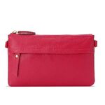 Borsa per monete diagonali a una spalla da donna con bottone per cellulare (Rose Red)