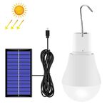 Lampadina del campeggio portatile USB portatile portatile a LED lampadina solare (luce bianca)