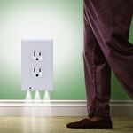 0.5W 110V Night Angel Square Plug Socket Sensor Luce notturna, Mini luce notturna a induzione di movimento del corpo umano a luce bianca