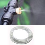 Sistema di raffreddamento per nebulizzazione della linea di irrigazione per nebulizzazione del tubo da giardino in PE da giardino con 21 ugelli per nebulizzazione, lunghezza: 15 m (bianco)