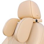 A05 Auto regolabile Auto Auto a forma di Memory Schiuma Neck Schiuma Cuscino del sedile con cuscino con gancio e supporto per telefoni cellulari (beige)