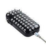 Custodia protettiva per sigaretta elettronica IQOS stile rivetto argento per serie 3 e 2 (nera)