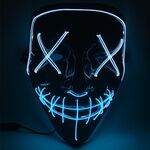 Halloween Festival Party X Face Seam Bocca Maschera di luminescenza LED a due colori (bianco blu)