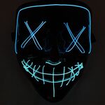 Halloween Festival Party X Face Seam Bocca Maschera di luminescenza LED a due colori (blu + blu ghiaccio)