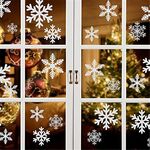 Decorazione adesiva da parete per festival di Capodanno rimovibile con finestra in vetro creativo (fiocco di neve bianco)