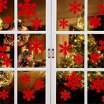 Creativo Finestra Vetro Porta Rimovibile Natale Capodanno Festival Wall Sticker Decorazione (Fiocco Di Neve Rosso)