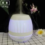 400ml Hollow-out LED Umidificatore a grana di legno Purificatore d'aria Macchina per aromaterapia Spruzzatore automatico di alcol con luce LED colorata, Spina Specifica: spina americana (bianca)