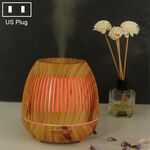 400ml Hollow-out LED Umidificatore a grana di legno Purificatore d'aria Macchina per aromaterapia Spruzzatore automatico di alcol con luce LED colorata, Spina Specifica: spina americana (marrone chiaro)