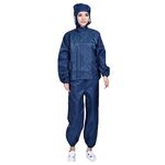 Tuta da lavoro antipolvere con cappuccio diviso antistatico a righe, taglia: S (blu navy)