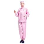 Tuta da lavoro antipolvere con cappuccio diviso antistatico a righe, taglia: XXXL (rosa)
