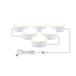 LED Trucco Mirror Light Beauty Fill Light Hand Sweep Sensore Specchio Lampada frontale, fonte di alimentazione: 6 lampadine (bianco naturale)