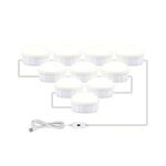 LED Trucco Mirror Light Beauty Fill Light Hand Sweep Sensore Specchio Lampada frontale, fonte di alimentazione: 10 Lampadine (Bianco naturale)