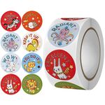2 PZ Asilo nido per bambini Cartoon Adesivi per animali Cartoon Adesivi regalo Borsa da imballaggio Adesivi di sigillatura, Dimensioni: 25mm 500 / Rolls (C88)