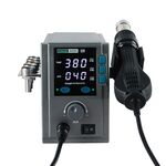 Stazione di rilavorazione a LED Sugon Hot Air Stazione a LED Temperatura regolabile con 5 ugelli, Spina UE, Modello: 2020D
