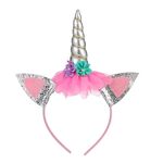 3 pezzi Unicorn Fascia per bambini Festival per bambini Festival Party Accessori per capelli (Argento 1)
