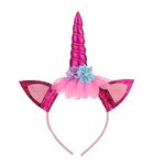 Fascia per capelli con cartoni animati per bambini, accessori per capelli per feste di compleanno (rosa rossa 1)