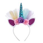 2 Pz F006 Unicorn Fascia per bambini Festival per bambini Festival Party Accessori per capelli (Blu 2)