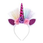 2 pezzi f006 Unicorn Fascia per bambini Festival per bambini Festival Party Party Accessori per capelli (Rose Red 2)