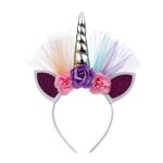 2 PCS F006 Unicorn Fascia per bambini Festival di compleanno Festival Party Accessori per capelli (Argento 2)