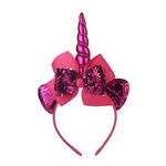 2 Pz F036 Unicorn Fascia per bambini Festival di compleanno Festival Party Haird Accessori per capelli (Rose Red)