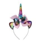 2 Pz F036 Unicorn Fascia per bambini Festival di compleanno Festival Party Accessori per capelli (colorati)