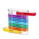 Una settimana utilizza una scatola di medicina a prova di umidità a prova di umidità da 28 scomparto (bianco trasparente)