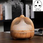 Gabbia per uccelli in legno grafico aromaterapia macchina ad ultrasuoni intelligente casa colorata luce notturna umidificatore cavità, specifiche del prodotto: spina britannica (modello di legno chiaro)