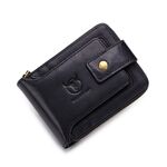 Capitano Buff 231 First Layer Cowhide Zipper Wallet Portafoglio in pelle orizzontale Scheda multipla Addensare con portafoglio album (Wise Black)