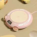 MN030 20W 110-220V Piccola montagne calda verde con display digitale a LED e luce notturna, plug cn (rosa)