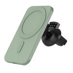 Presa d'aria per auto N16 10W + ventosa Supporto per caricabatterie wireless universale per telefono magnetico Magsafe (verde)