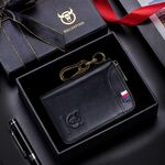 BULL CAPTAIN 474 Portamonete multifunzionale in pelle da appendere alla vita Borsa portachiavi anti-spazzola, colore: confezione regalo nera