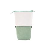 Angoo Corduroy Retractable Drop-Down Matita Matita Studente Studente Borsa di stoccaggio (verde)