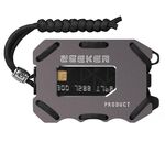 Porta carte in metallo Zegatore RFID Multifunzionale EDC Portafoglio grande Capacità Porta carte minimalista con funzione di apribottiglie Funzione, colore: grigio
