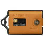 Zewer JK04 Porta carte in metallo Pelle in pelle EDC Portafoglio Portafoglio in acciaio inox Porta carte multifunzione, Colore: Giallo