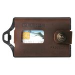 Zewer JK04 Porta carte in metallo in pelle EDC Portafoglio Portafoglio in acciaio inox Porta carte multifunzione, Colore: caffè